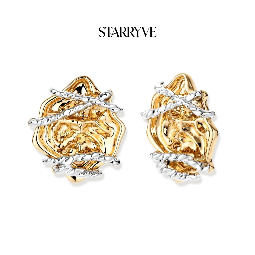 Rose Bloom Studs with STARRYVE logo