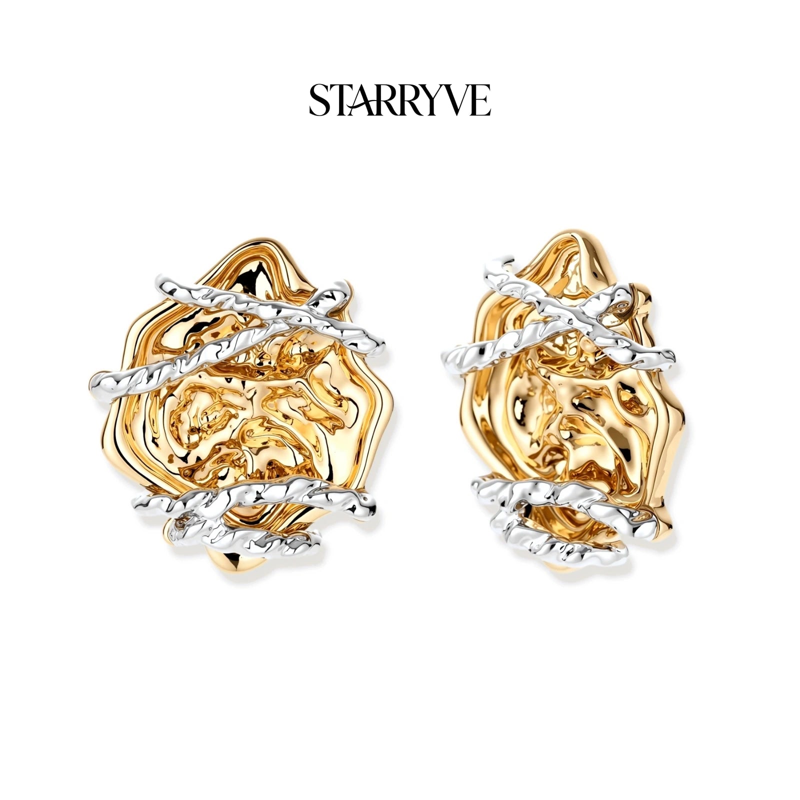Rose Bloom Studs with STARRYVE logo