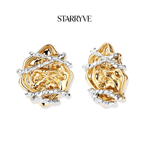 Rose Bloom Studs with STARRYVE logo
